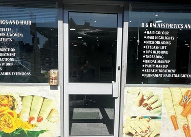 Front view of B&B M AESTHETICS AND HAIR in Southall, England, GB showcasing beauty services.
