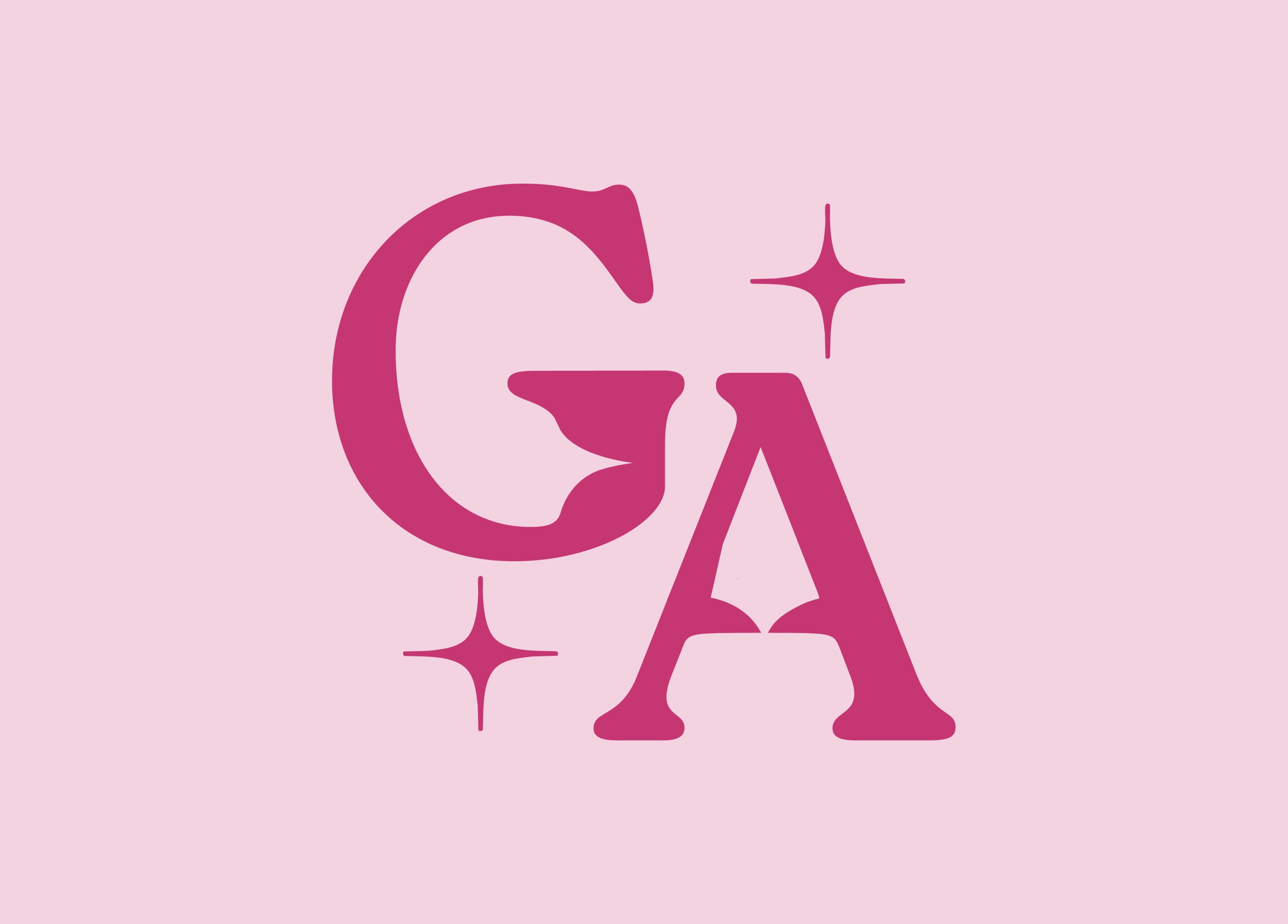 Grace’s Aesthetics logo on pink background, Holyhead, Wales, GB.