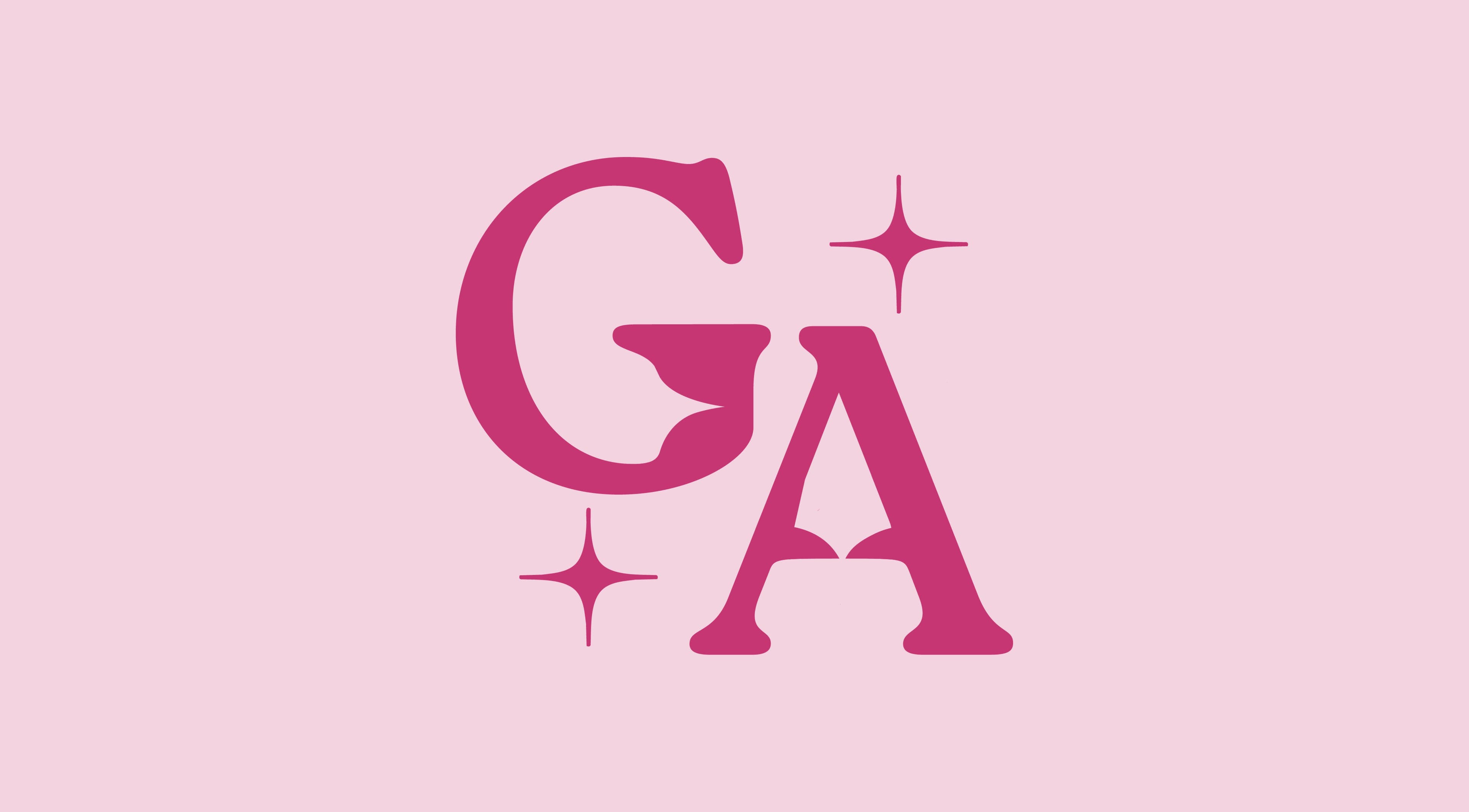 Grace’s Aesthetics logo on pink background, Holyhead, Wales, GB.