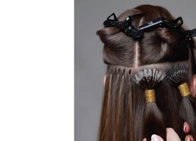 Hair extensions applied at Hair Spray Home Service, Jeddah, Riyadh Province, SA using professional techniques.