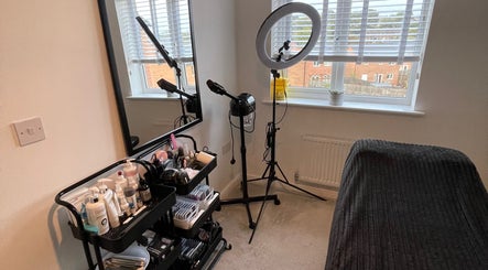 Taylormadecosmeticsuk beauty room setup with makeup and tools in Mirfield, England, GB.