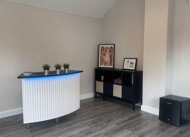 The Beauty Collective's modern reception area with sleek decor in Ferryhill, England, GB.