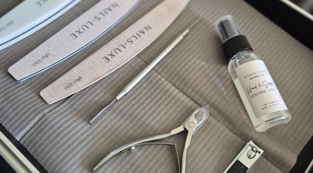 Manicure tools and sanitizer spray at BROMÉ STUDIO, Garforth, England, GB, showcasing professional beauty services.