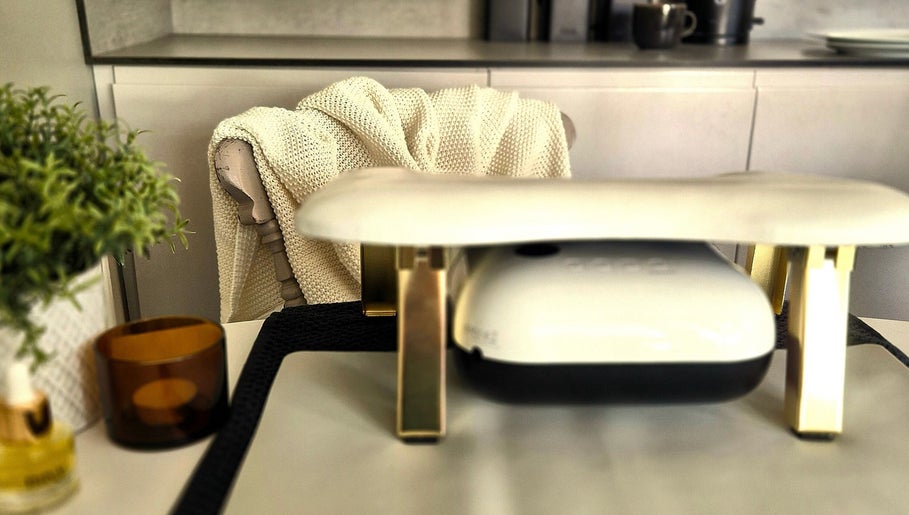 Well-appointed corner at BROMÉ Studio - Mobile, Garforth, England, GB showcasing stylish decor and workspace.