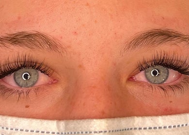 Close-up of eye with stunning lash extensions at Jessie Mariee Lashes, Lower Hutt, Wellington Region, NZ.