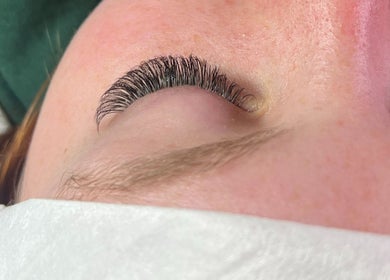 Close-up of elegant eyelash extensions at Jessie Mariee Lashes, Lower Hutt, Wellington Region, NZ.