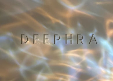 Deephra logo with ethereal light pattern in New York, New York, US, symbolizing beauty and wellness harmony.