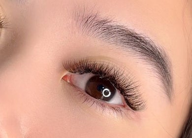 Close-up of eyelash extensions by BLINKY Lash & Brow - Sydney Professional Eyelash Extensions, Wolli Creek, NSW.