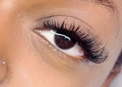 Close-up of eyelash extensions at BLINKY Lash & Brow - Sydney, Wolli Creek, New South Wales, AU.