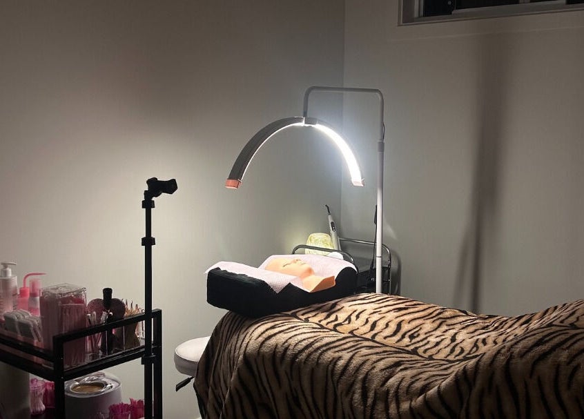 Relaxing treatment setup at Brat Studio, Tahmoor, New South Wales, AU with zebra-patterned blanket.