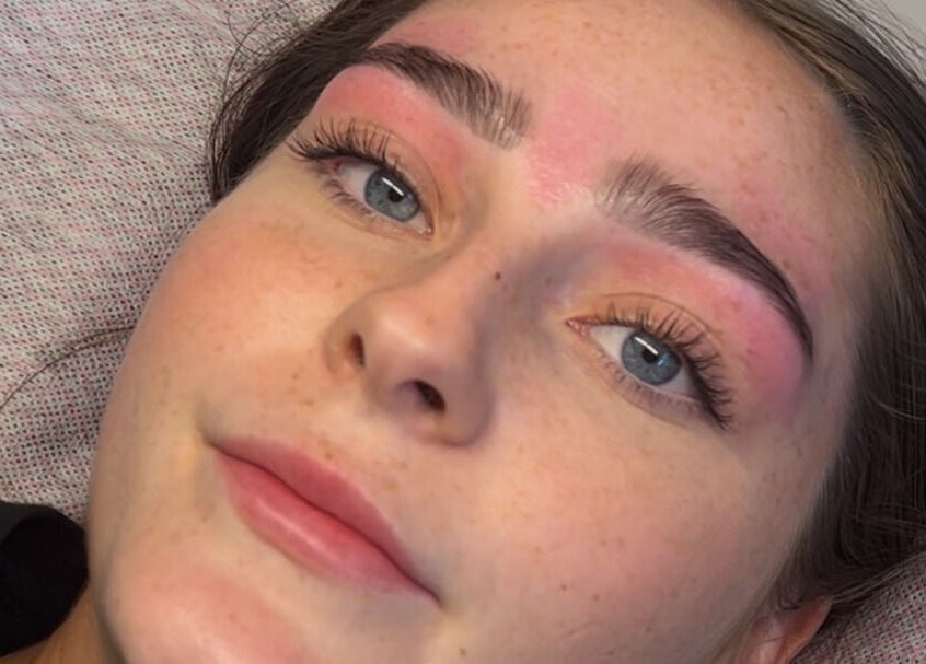 Eyebrow enhancement at Brat Studio in Tahmoor, New South Wales, AU, features perfectly shaped brows.