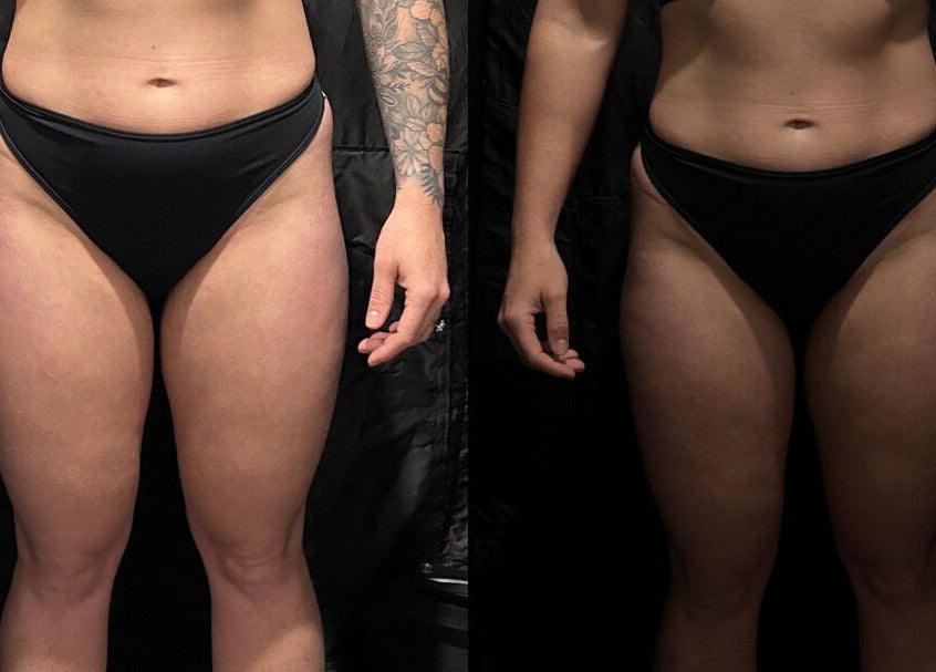 Before and after body transformation at Brat Studio, Tahmoor, New South Wales, AU.