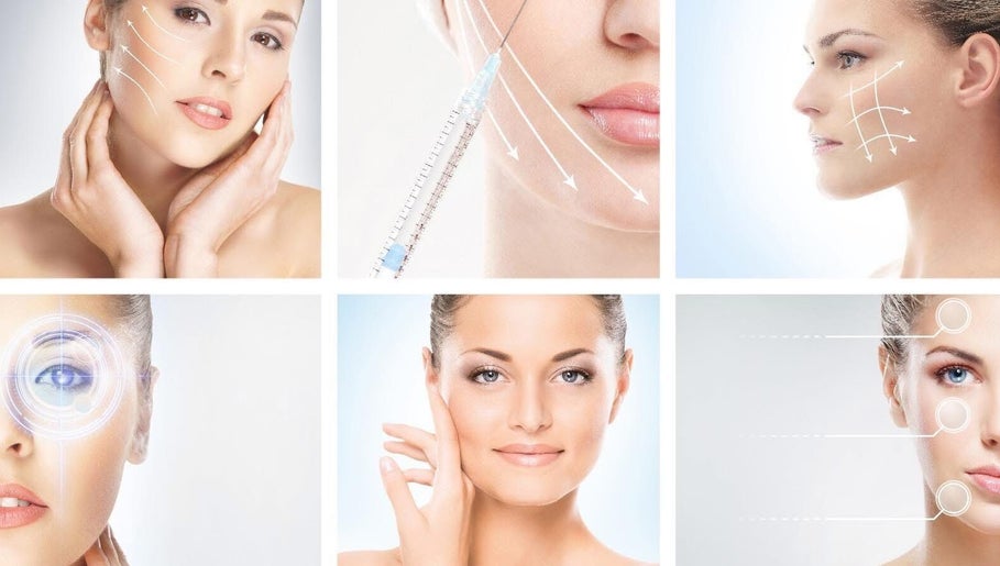 Collage of facial treatments at Bamber Aesthetic Solutions in Slyne, England, GB highlighting various procedures.