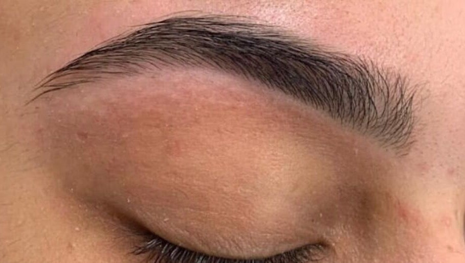 Freshly shaped eyebrow at Salon Mehik, Montréal, Québec, CA showcasing precise beauty care.