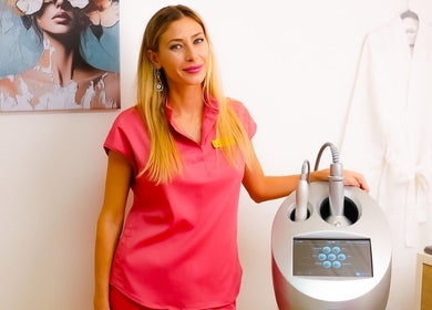 Inside SkinSation Endospheres Wellness & Massage, Mount Pleasant, woman with endosphere device.