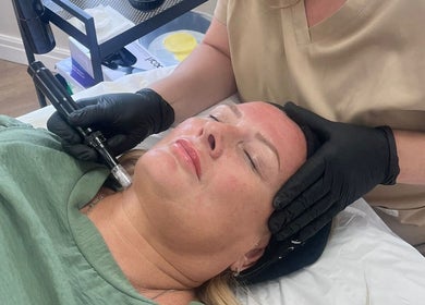 Facial treatment at Skin Space by Lauren in Worsley, England, GB, showcasing a serene client experience.