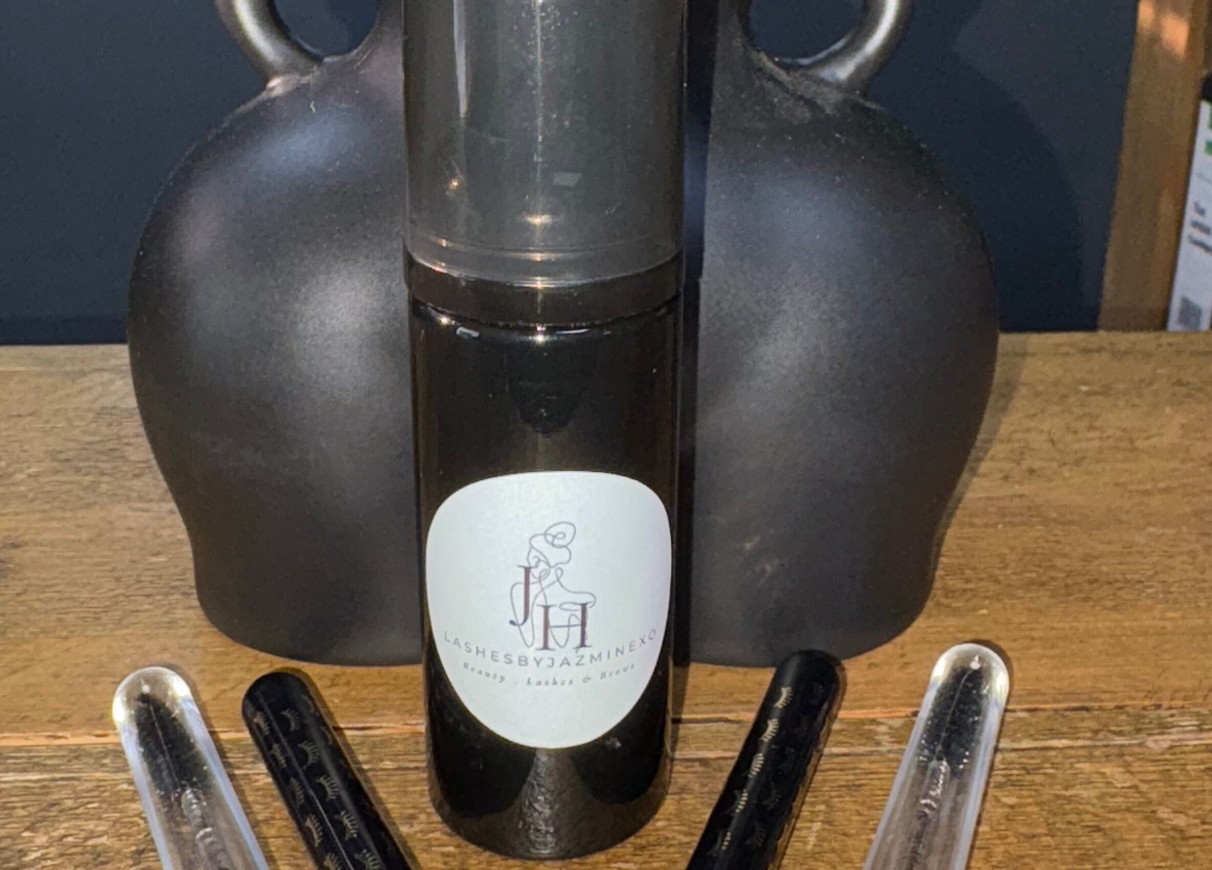 Lashesbyjazminexo beauty product on display in Parkgate, England, GB.