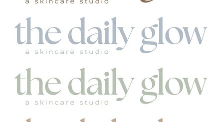 The Daily Glow LLC logo design variations in Tuscaloosa, Alabama, US, featuring soft, elegant typography.