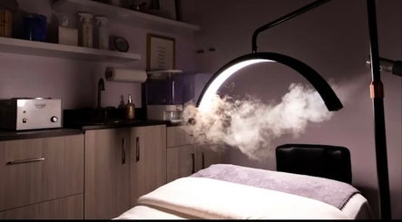 Luxurious treatment room at Luxe Wax & Facial Studio, Surrey, British Columbia, CA with modern steam equipment.