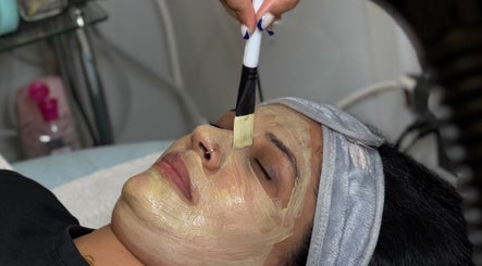Facial treatment at Luxe Wax & Facial Studio, Surrey, British Columbia, CA, showcasing a calming mask application.