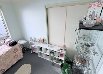 Calming treatment room at Lash Envy Boutique, Lake Haven, New South Wales, AU, featuring cozy decor.