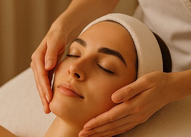 Relaxing facial massage at Beauty by Lynz in Kilsyth, Scotland, GB, promoting wellness and tranquility.