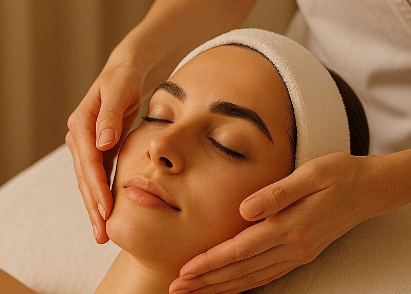 Relaxing facial massage at Beauty by Lynz in Kilsyth, Scotland, GB, promoting relaxation and rejuvenation.