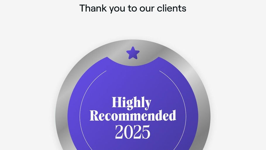 Highly Recommended 2025 badge at Sculpt&Glow-studio, Beeston, England, GB.