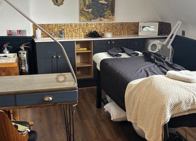 Cozy massage room at Hollie Amato Massage Therapy, Reed Hair High Street Maldon - Thursday only, Maldon, England, GB.