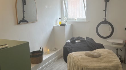Relaxing massage room at Hollie Amato Massage Therapy, 183a Moulsham Street, Chelmsford, England, GB.