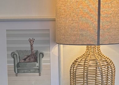 Stylish lamp and framed art at Hollie Amato Massage Therapy, 183a Moulsham Street Chelmsford, Chelmsford, England, GB.