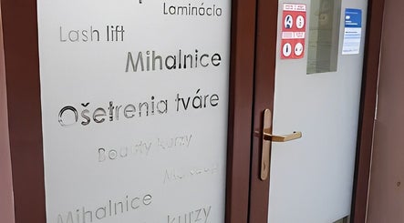 Entrance door of Bibi Beauty Studio, offering various beauty treatments in Košický Kraj, SK.