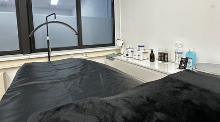 Waxing room at Divine Waxing, Capelle Aan Den Ijssel, Zuid-holland, NL with equipment and treatment bed.