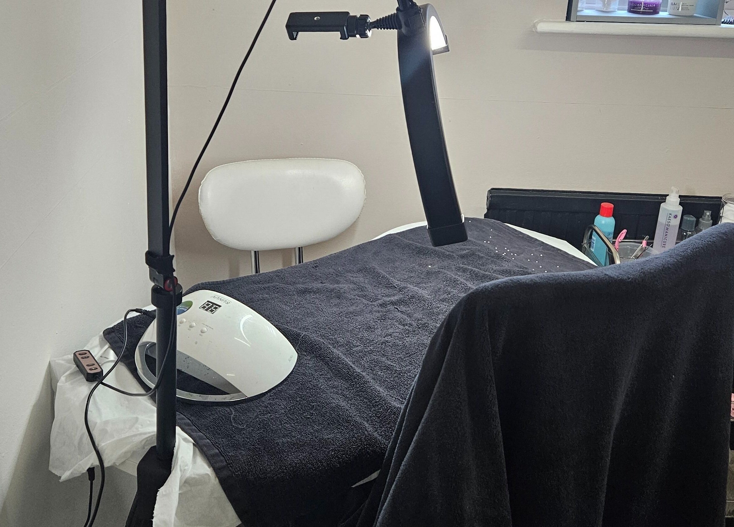 She'la's beauty station in Hasland, England, GB, showcasing clean and professional nail care setup.