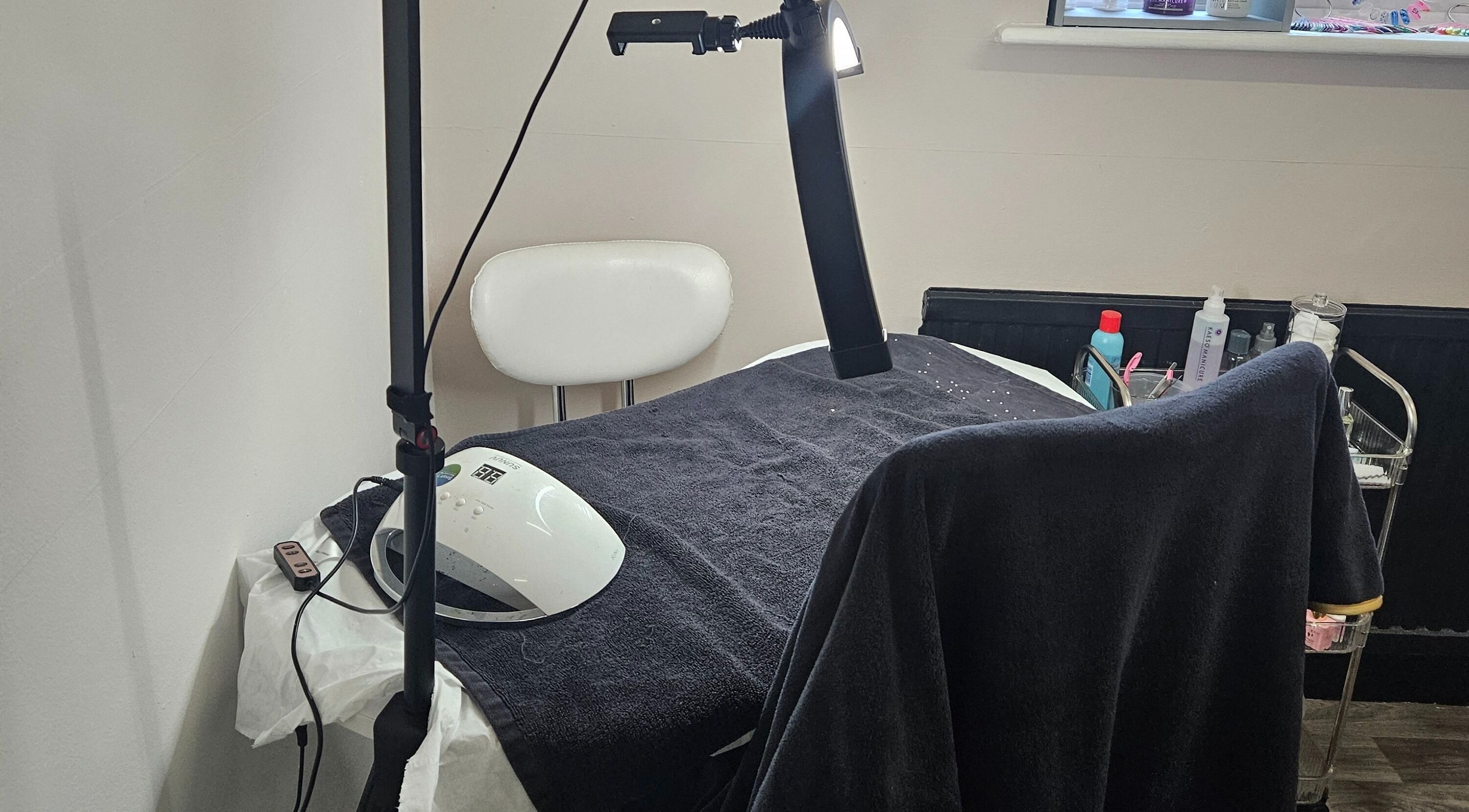 She'la's beauty station in Hasland, England, GB, showcasing clean and professional nail care setup.