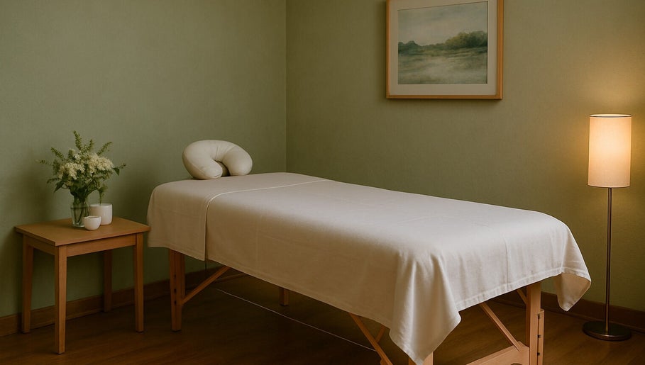 Tranquil massage room at Mei Mei London in Ilford, England, GB with elegant decor and soothing ambiance.