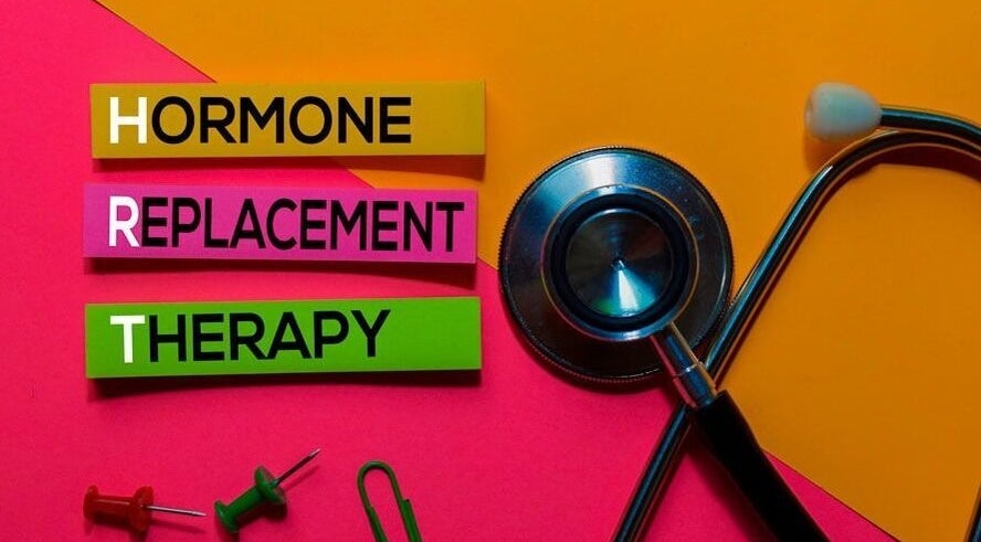 Hormone Replacement Therapy graphic with stethoscope at Hibiscus and Honey Medical and Aesthetic, West Hartford, Connecticut, US.