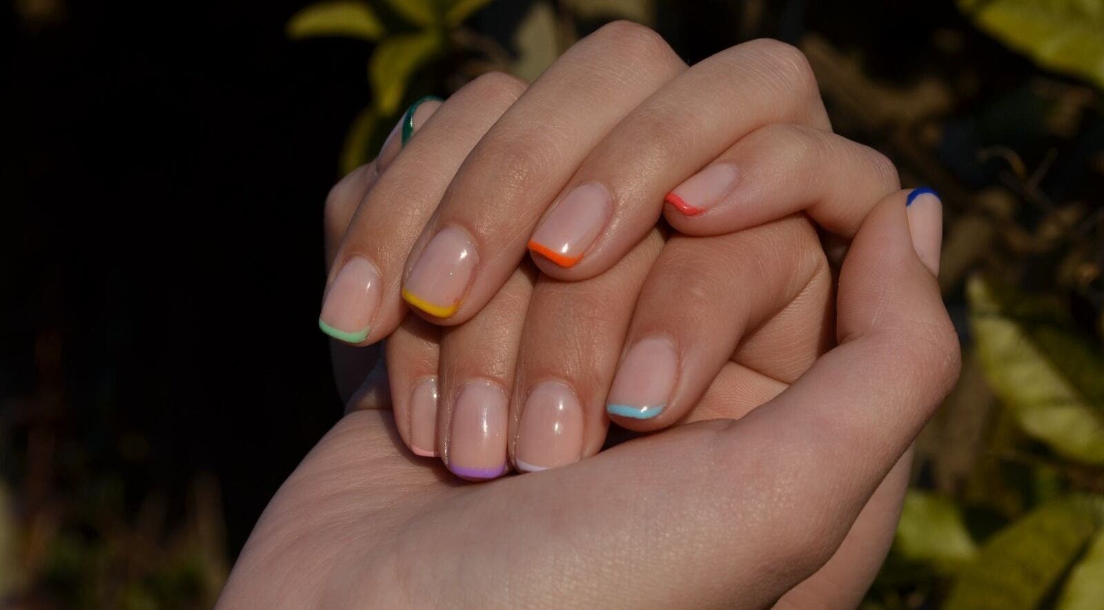 Vibrant manicure at The Tipsy Pixie, Roodepoort, Gauteng, ZA.