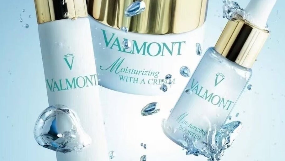 Valmont skincare collection at Lumi Skin & Body, Calgary, Alberta, CA, showcasing luxury hydration products.