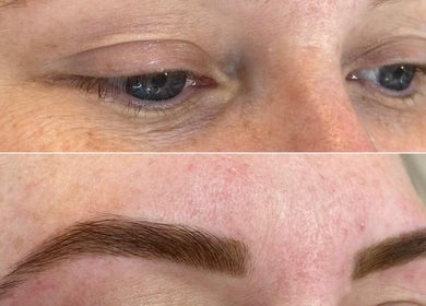 Before and after brow threading at Brow Threads & Lashes TTP in Modbury, South Australia, AU.