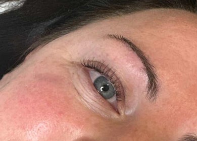 Close-up of an eye after treatment at Courtney's Classics in Melbourne, Victoria, AU.
