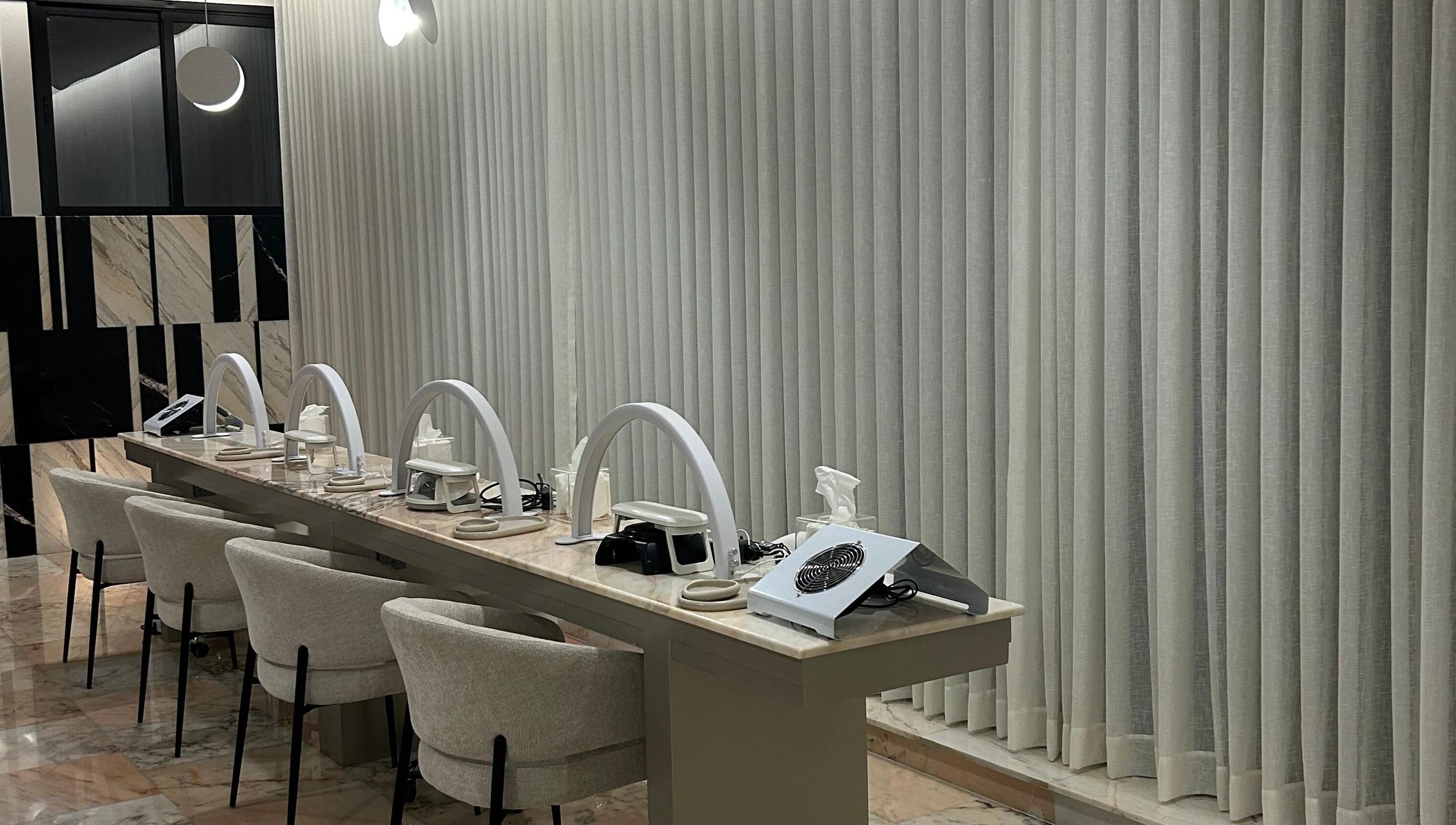 Elegant nail stations at The Nail Bar - Sulaymaniyah, Riyadh, Riyadh Province, SA.