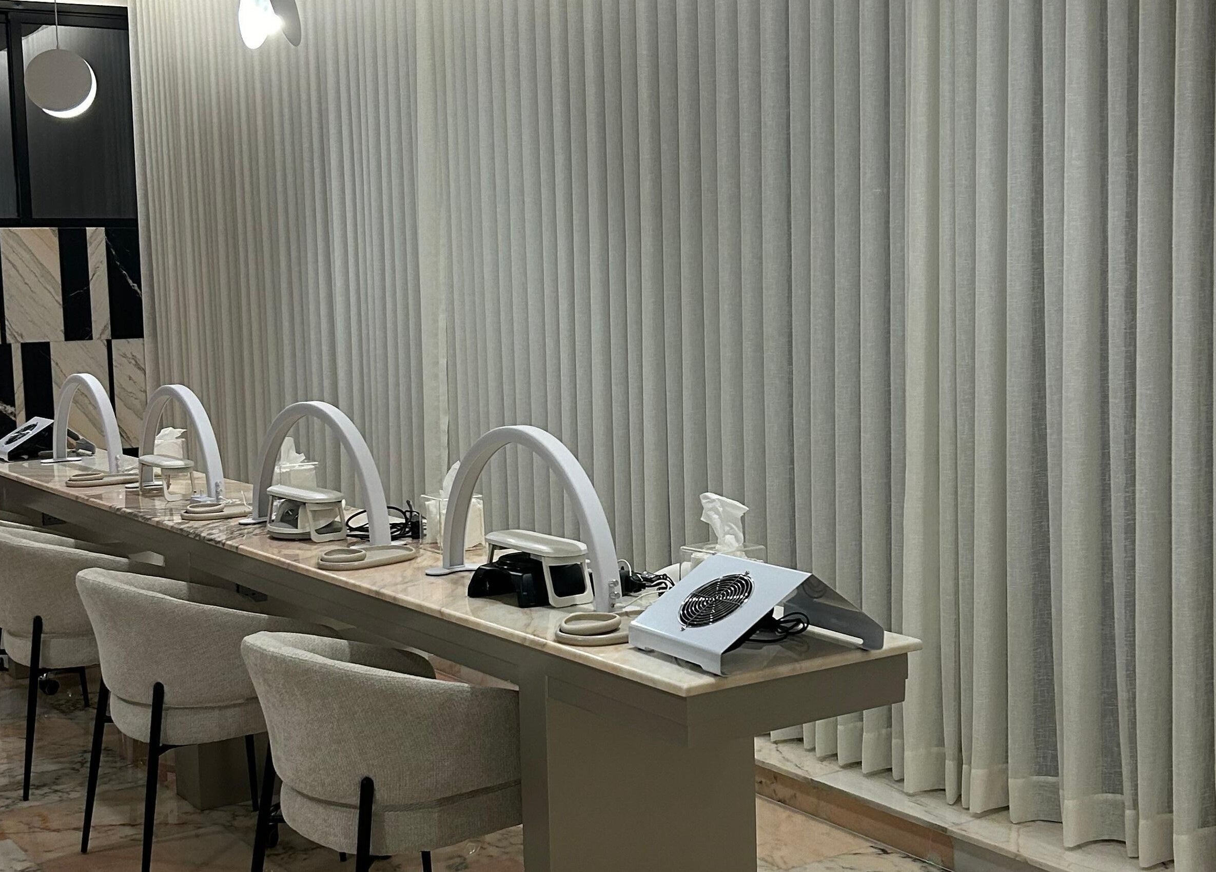 Elegant nail stations at The Nail Bar - Sulaymaniyah, Riyadh, Riyadh Province, SA.