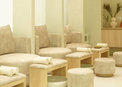 Relaxing spa chairs at Couture Studio, Taguig, Metro Manila, PH, offering a serene wellness experience.