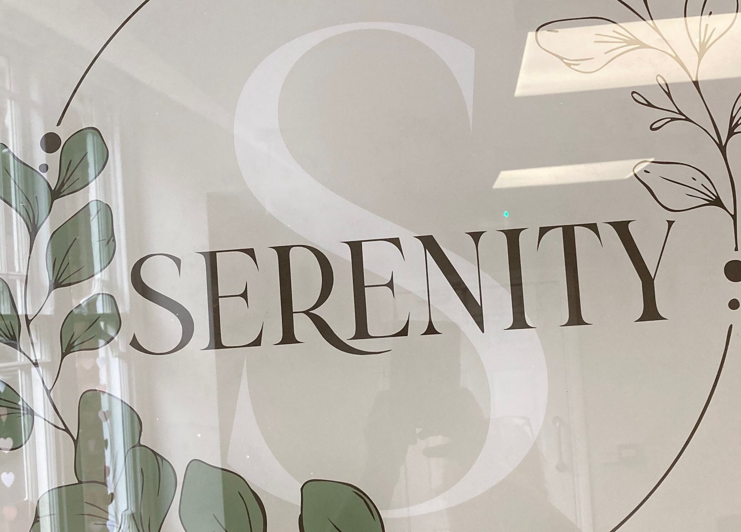 Bliss & Beauty by Nikki at Serenity entrance sign in Leek, England, GB with elegant leaf design.