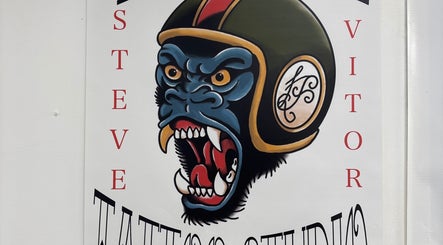 Bold tattoo design art on the wall at Sierra's Tattoos, Moncton, New Brunswick, CA.