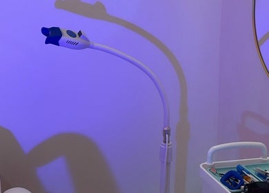 Beauty treatment room with equipment at Enhancedbym, Birmingham, England, GB.