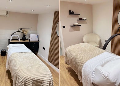 Cozy treatment room at Naked Beauty, North Weald Bassett, GB with serene ambiance and luxurious furnishings.