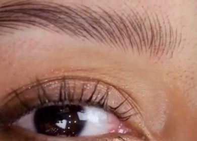 Close-up of a perfectly shaped eyebrow at NC Beauty Bar, LLC in Milwaukee, Wisconsin, US.