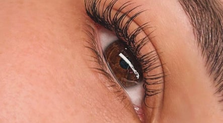 Close-up of enhanced eyelashes, showcasing beauty services at NC Beauty Bar, LLC, Milwaukee, Wisconsin, US.